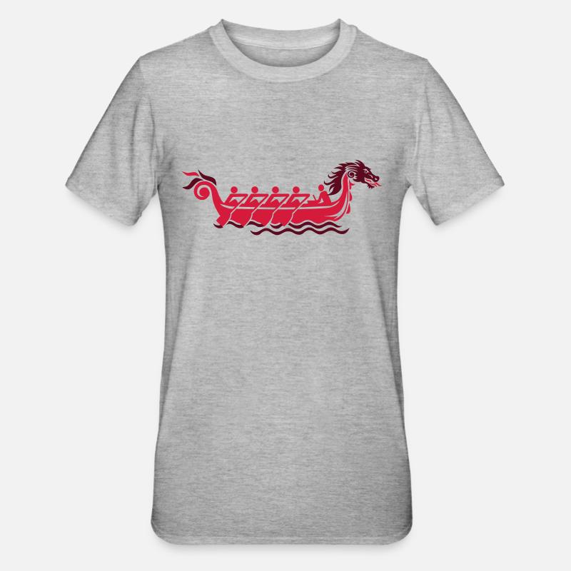 Drachenboot - Unisex Polycotton T-Shirt - Grau meliert