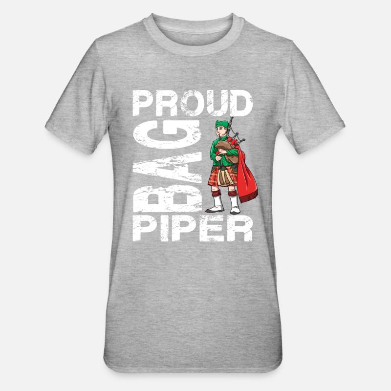 Stolzer Dudelsack - Unisex Polycotton T-Shirt - Grau meliert