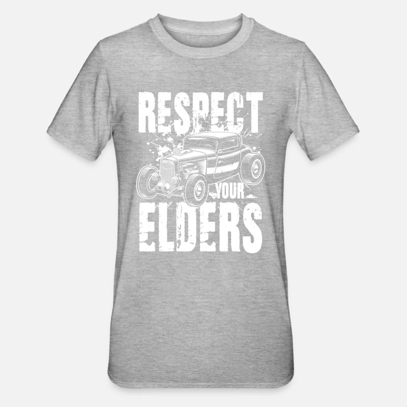 Respect Your Elders - Unisex Polycotton T-Shirt - Grau meliert
