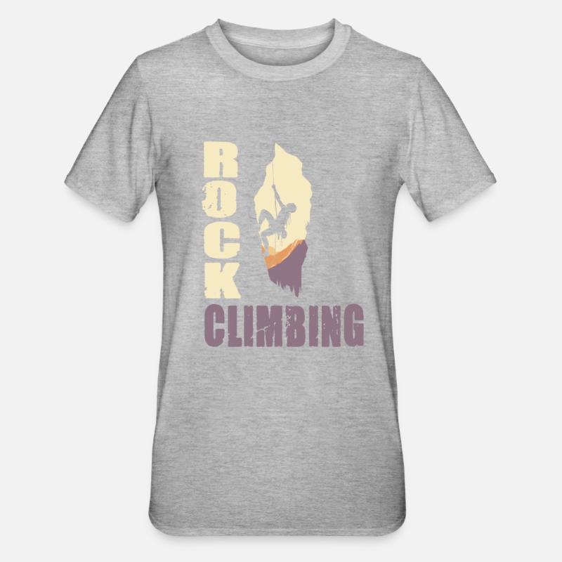 Rock Climbing - Unisex Polycotton T-Shirt - Grau meliert