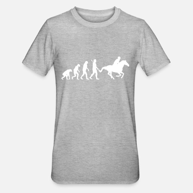 Evolution Reiten - Unisex Polycotton T-Shirt - Grau meliert