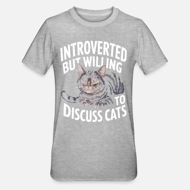 Introvert, antisocial, introvert - Unisex Polycotton T-Shirt - heather grey
