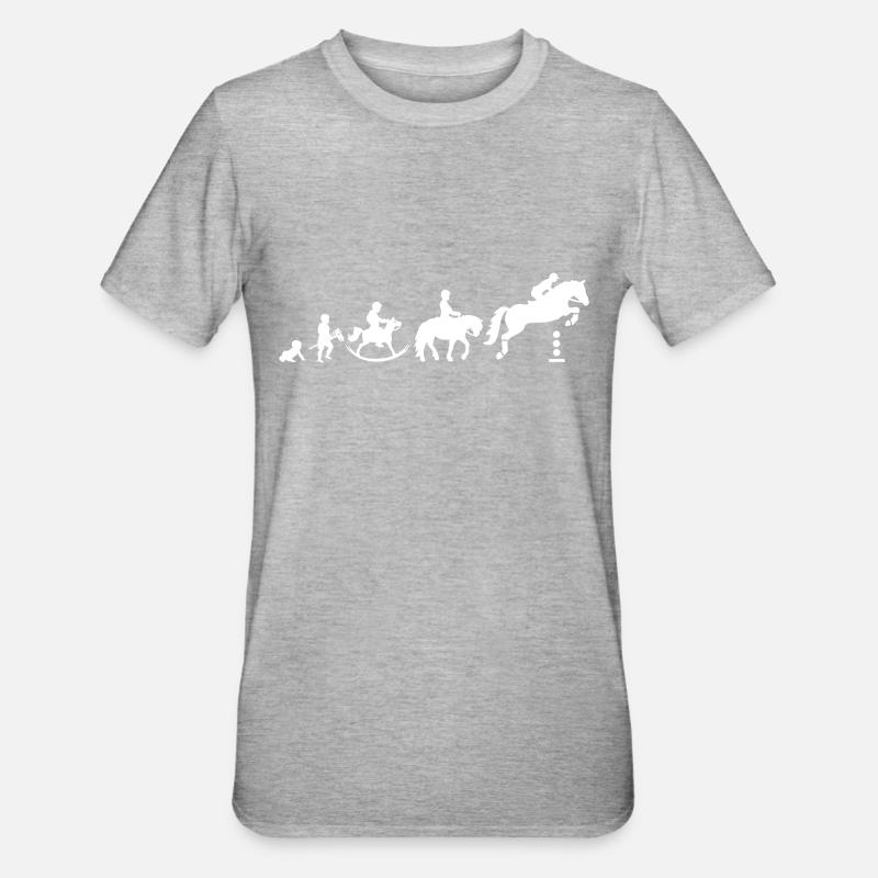 Evolution Boys Showjumping - Farbwechsel - Unisex Polycotton T-Shirt - Grau meliert
