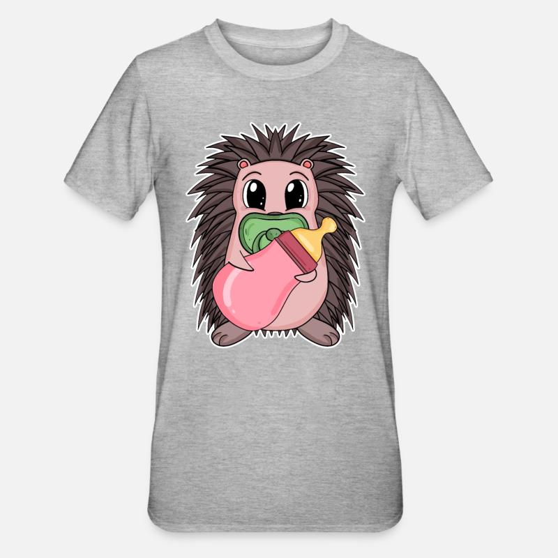 Bébé hérisson - T-shirt polycoton Unisexe - gris chiné