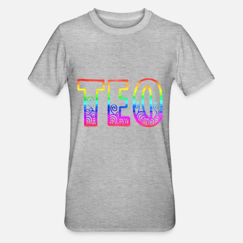 teo rs regenbogen - Unisex Polycotton T-Shirt - Grau meliert