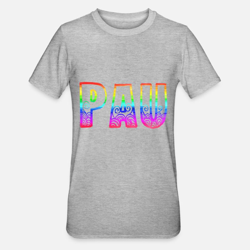 pau rs regenbogen - Unisex Polycotton T-Shirt - Grau meliert