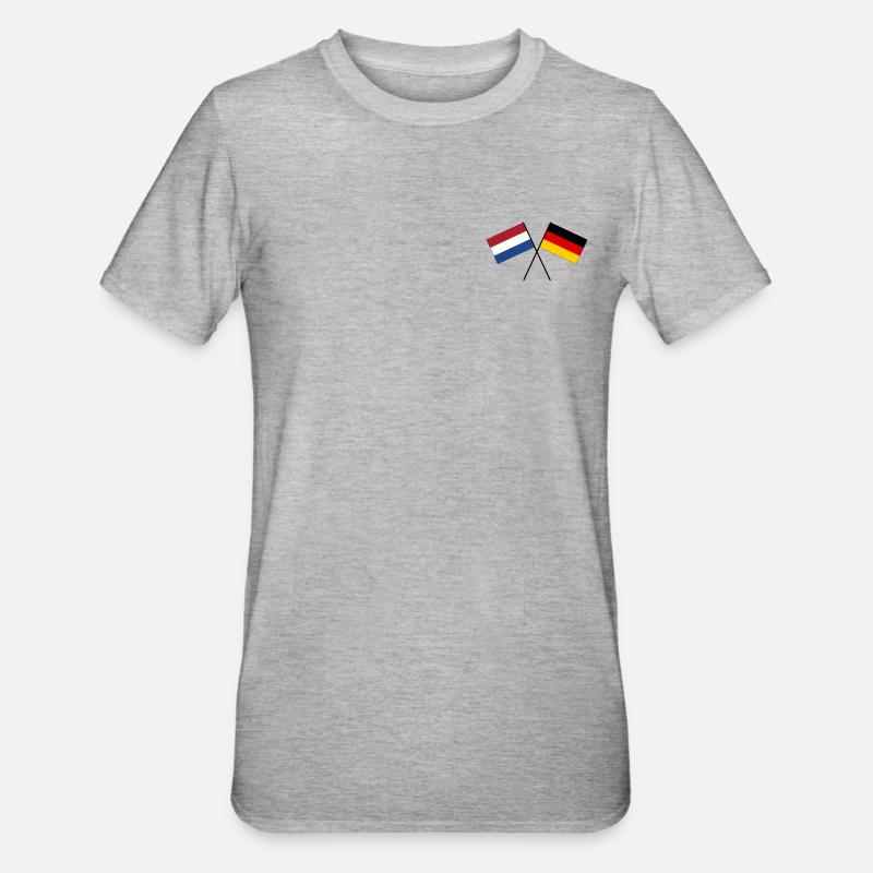 Amitié germano-néerlandaise drapeau drapeau - T-shirt polycoton Unisexe - gris chiné