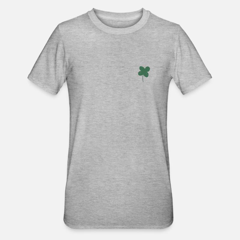 Glück Klee - Unisex Polycotton T-Shirt - Grau meliert