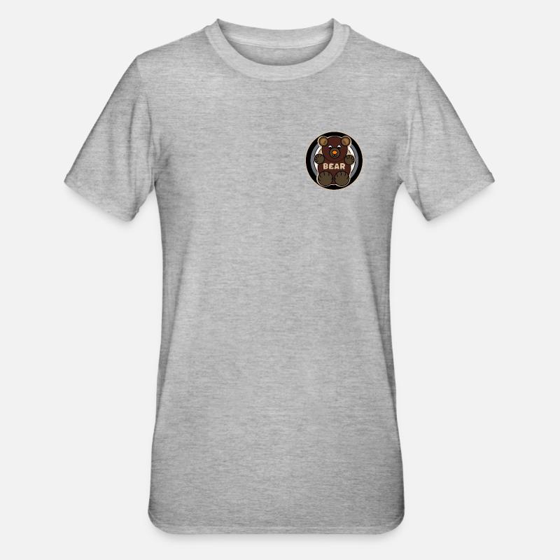 Bear Flag Teddybear Design - Unisex Polycotton T-Shirt - Grau meliert