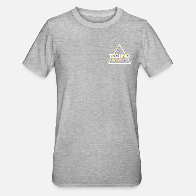 Techno Religion Électro Musique EDM Hardstyle - T-shirt polycoton Unisexe - gris chiné