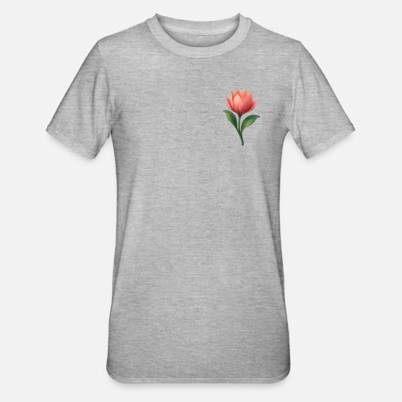 Belle fleur - T-shirt polycoton Unisexe - gris chiné