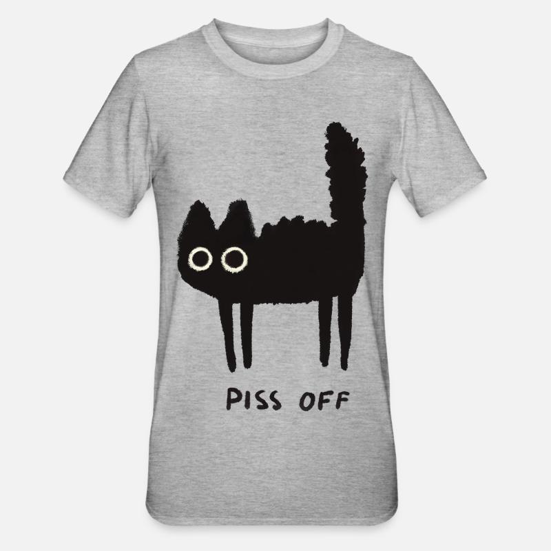 Grumpy Kitty Vibes - Laissez-moi tranquille - T-shirt polycoton Unisexe - gris chiné