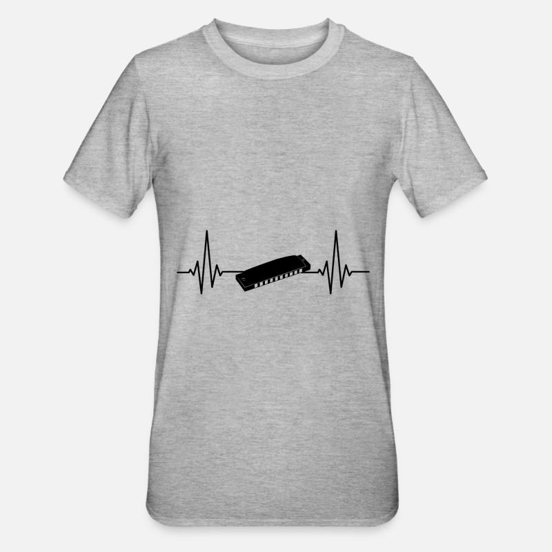 Harmonica Joueur d’harmonica - T-shirt polycoton Unisexe - gris chiné