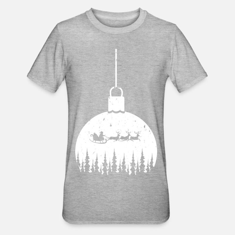 Weihnachtskugel - Unisex Polycotton T-Shirt - Grau meliert