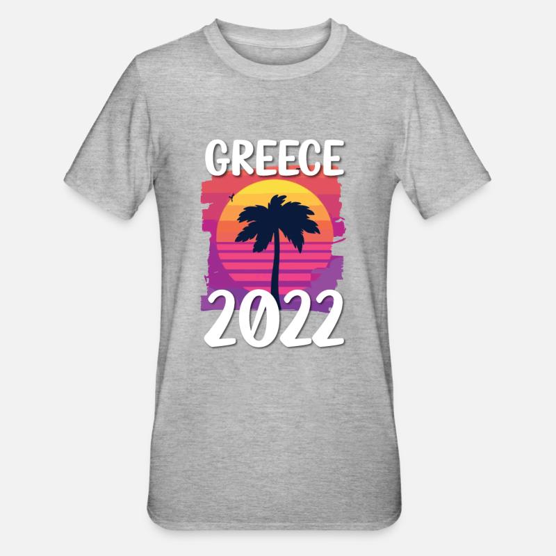 Grèce 2022 - T-shirt polycoton Unisexe - gris chiné