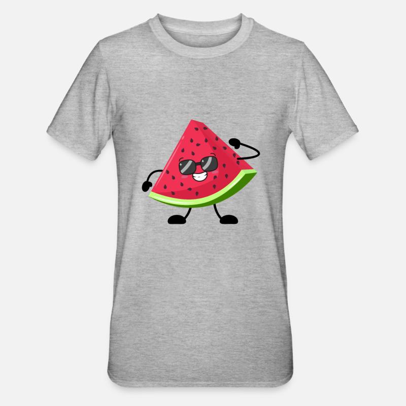 Pastèque - T-shirt polycoton Unisexe - gris chiné