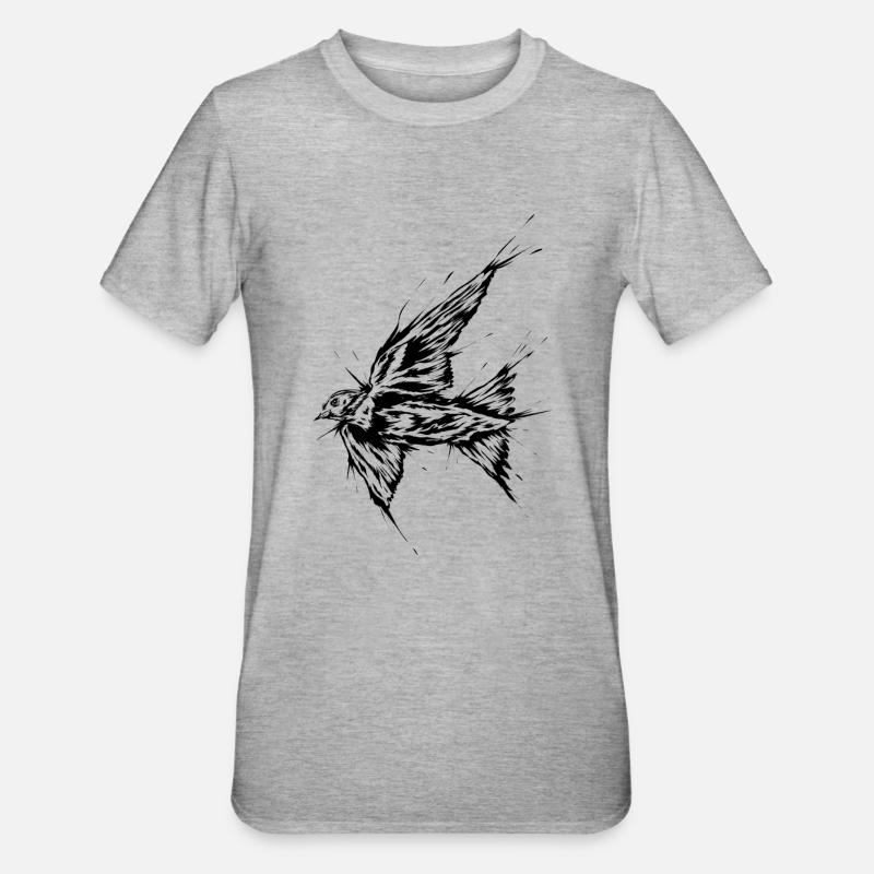 Möwe Vogel - Unisex Polycotton T-Shirt - Grau meliert