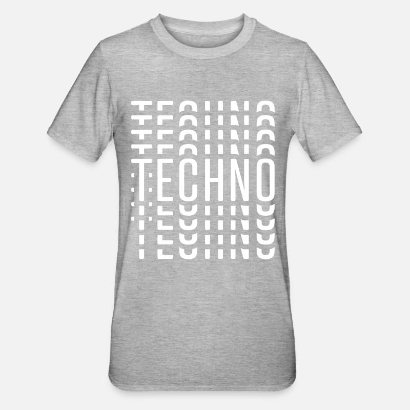 TECHNO TECHNO TECHNO - Unisex Polycotton T-Shirt - Grau meliert