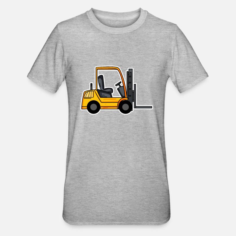 Gabelstapler Stapler - Unisex Polycotton T-Shirt - Grau meliert