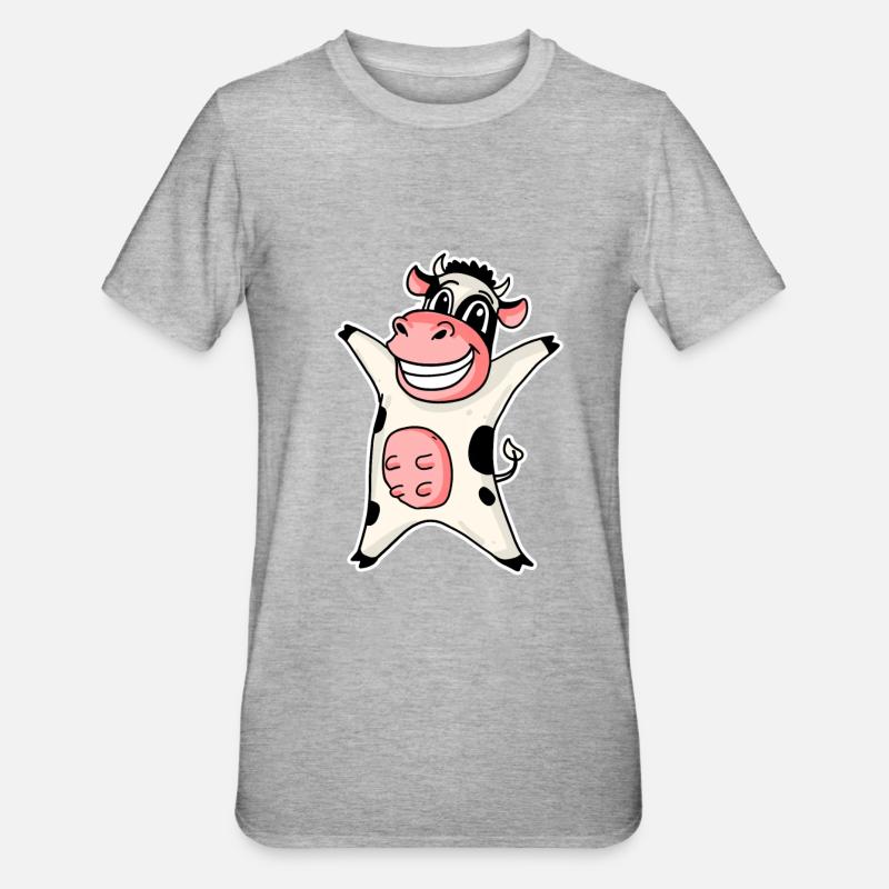Cow - Unisex Polycotton T-Shirt - heather grey