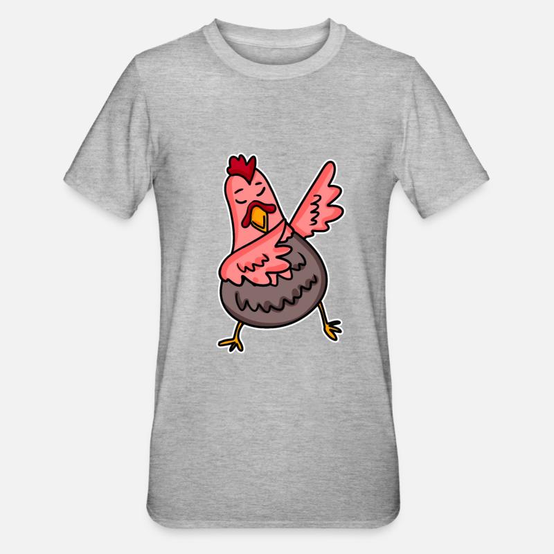 Dabbing Dab Poulet - T-shirt polycoton Unisexe - gris chiné