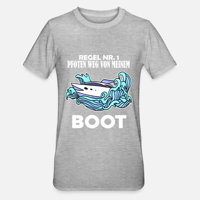 Boote Motorboot - Unisex Polycotton T-Shirt - Grau meliert