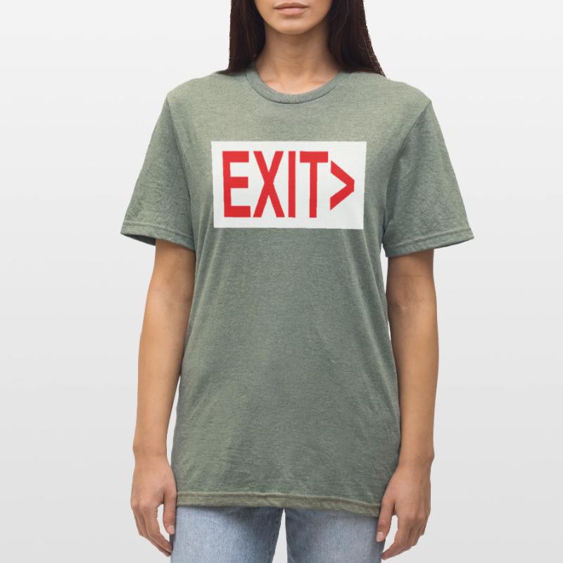 Exit / Exit / Emergency Exit Unisex Polycotton T-Shirt