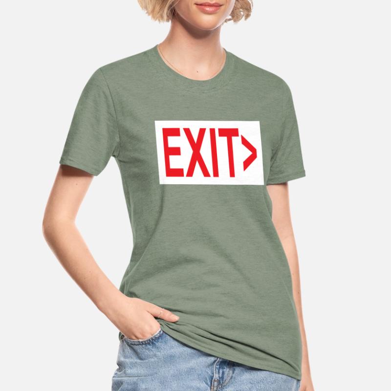 Exit / Exit / Emergency Exit Unisex Polycotton T-Shirt