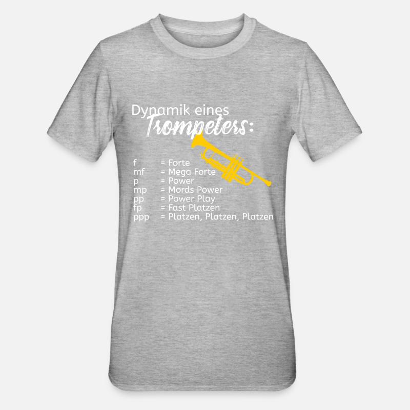 Dynamik eines Trompeters - Unisex Polycotton T-Shirt - Grau meliert