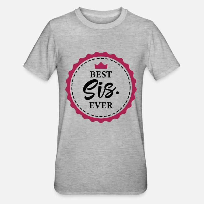 Schwester - Unisex Polycotton T-Shirt - Grau meliert