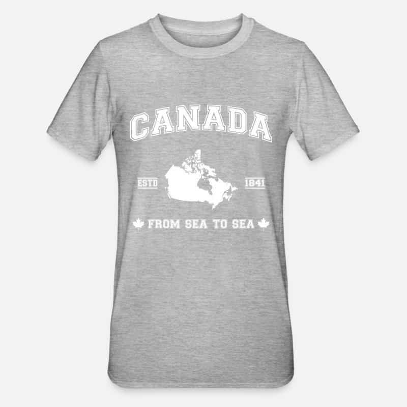 Canada map - Unisex Polycotton T-Shirt - heather grey