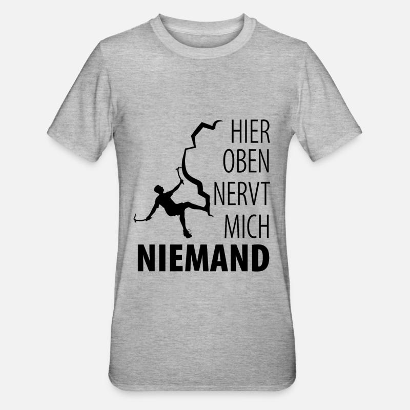 Eisklettern Eiskletterer Eispickel - Unisex Polycotton T-Shirt - Grau meliert