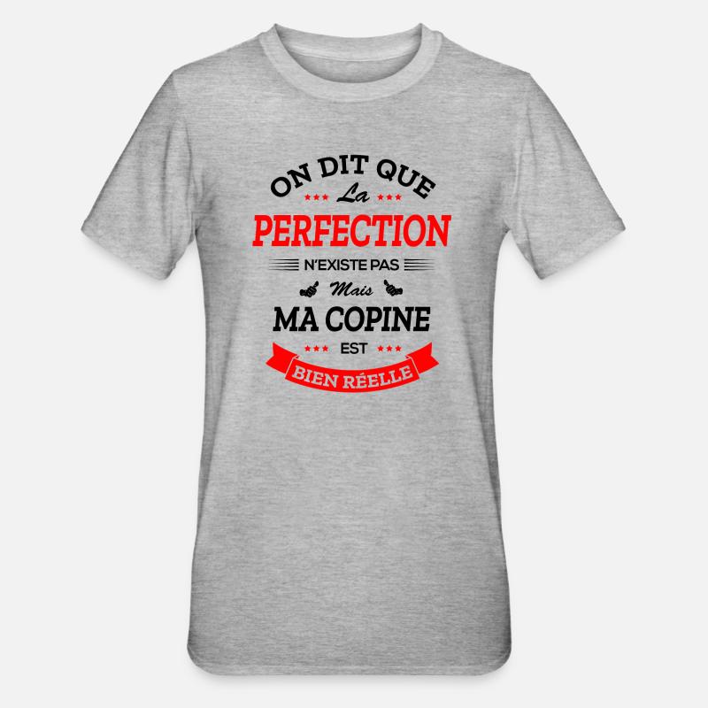COPINE PARFAITE - T-shirt polycoton Unisexe - gris chiné