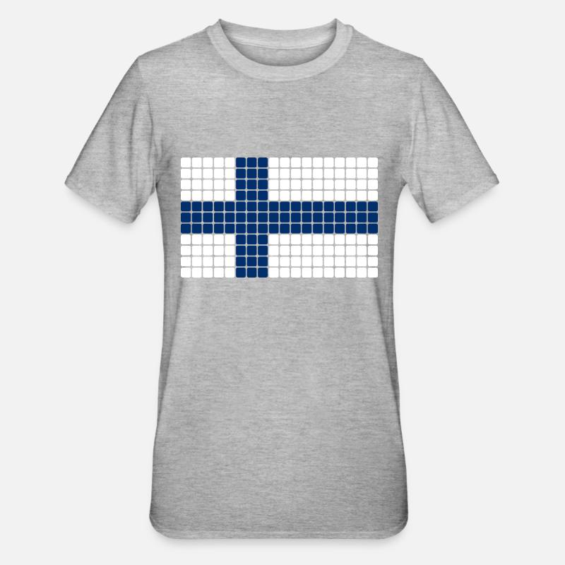 Drapeau de la Finlande - T-shirt polycoton Unisexe - gris chiné