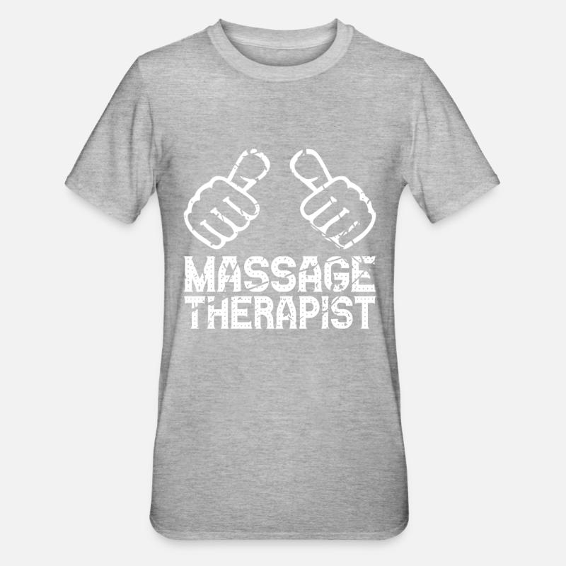 Massagetherapeut Lustige Massagetherapie - Unisex Polycotton T-Shirt - Grau meliert