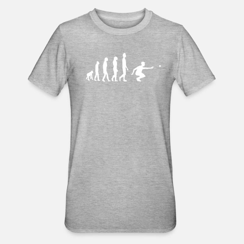 Boule Boccia Pétanque Evolution - Unisex Polycotton T-Shirt - heather grey