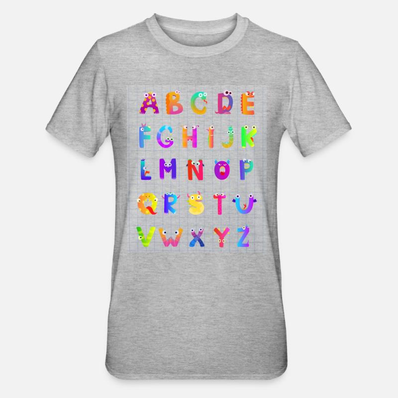 A B C Grerman - T-shirt polycoton Unisexe - gris chiné