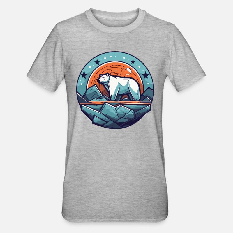 Der letzte Eisbär - Unisex Polycotton T-Shirt - Grau meliert