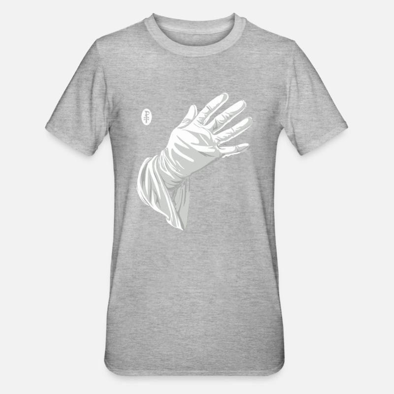 Touche-moi, gant blanc - T-shirt polycoton Unisexe - gris chiné