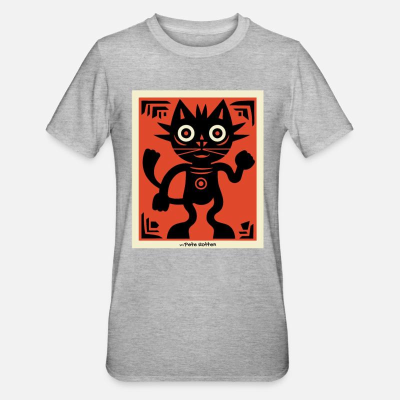 Chat d’art moderne - T-shirt polycoton Unisexe - gris chiné