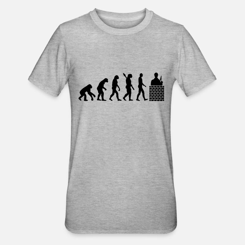 Évolution Maçon - T-shirt polycoton Unisexe - gris chiné