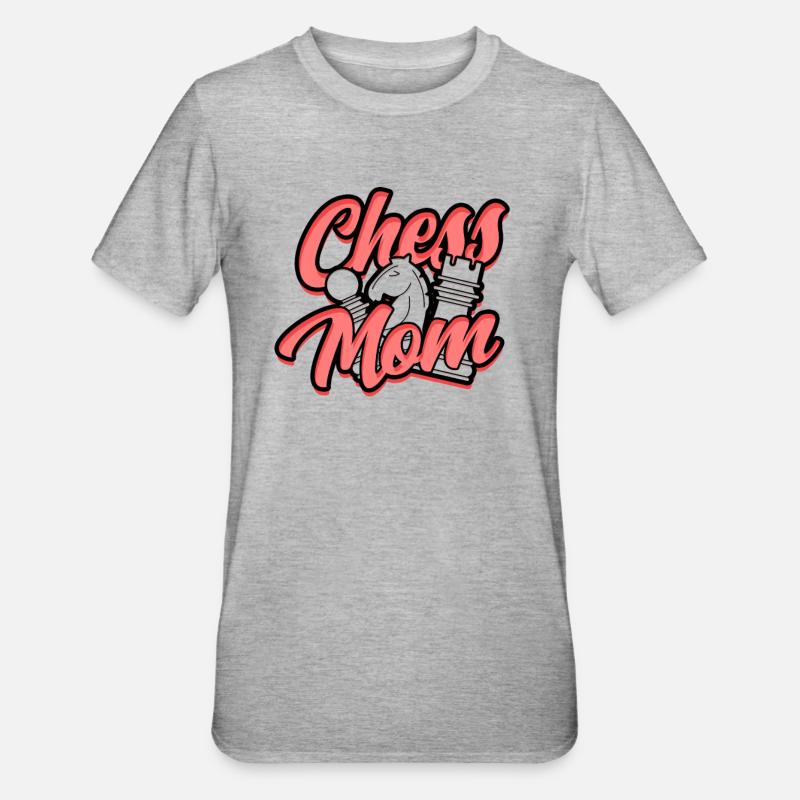 Schach Mutter – Mutter Schachkameraden - Unisex Polycotton T-Shirt - Grau meliert