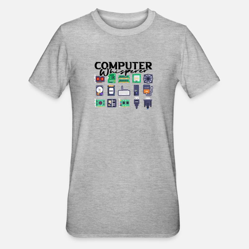 Computer Whisperer - Datenanalyst - Unisex Polycotton T-Shirt - Grau meliert