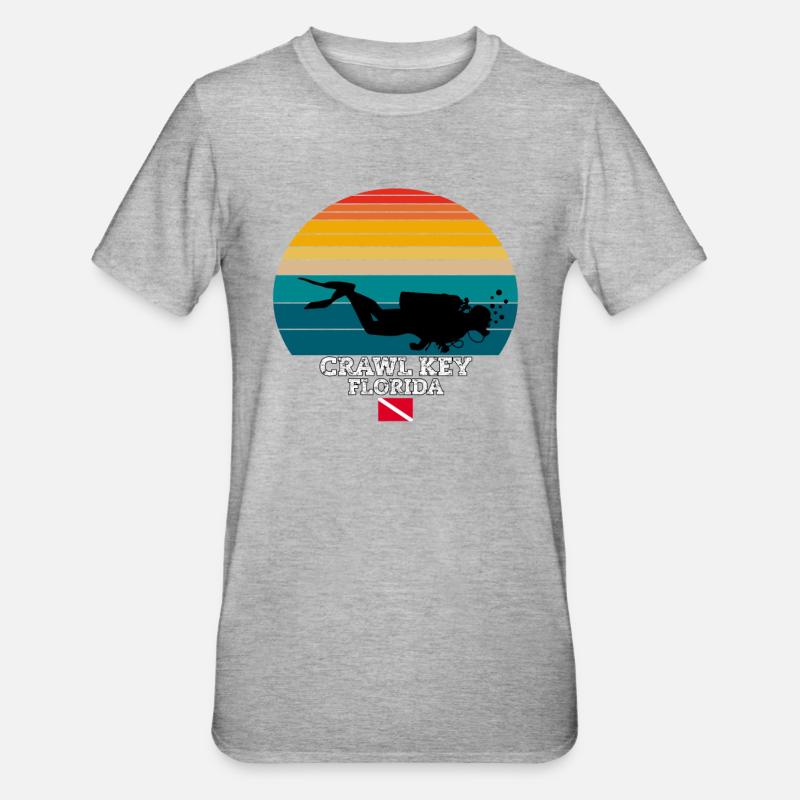 Crawl Key Us Island Plongée - T-shirt polycoton Unisexe - gris chiné