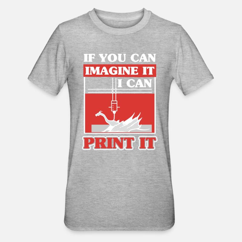 Imprimante d’impression numérique 3D Scan - T-shirt polycoton Unisexe - gris chiné