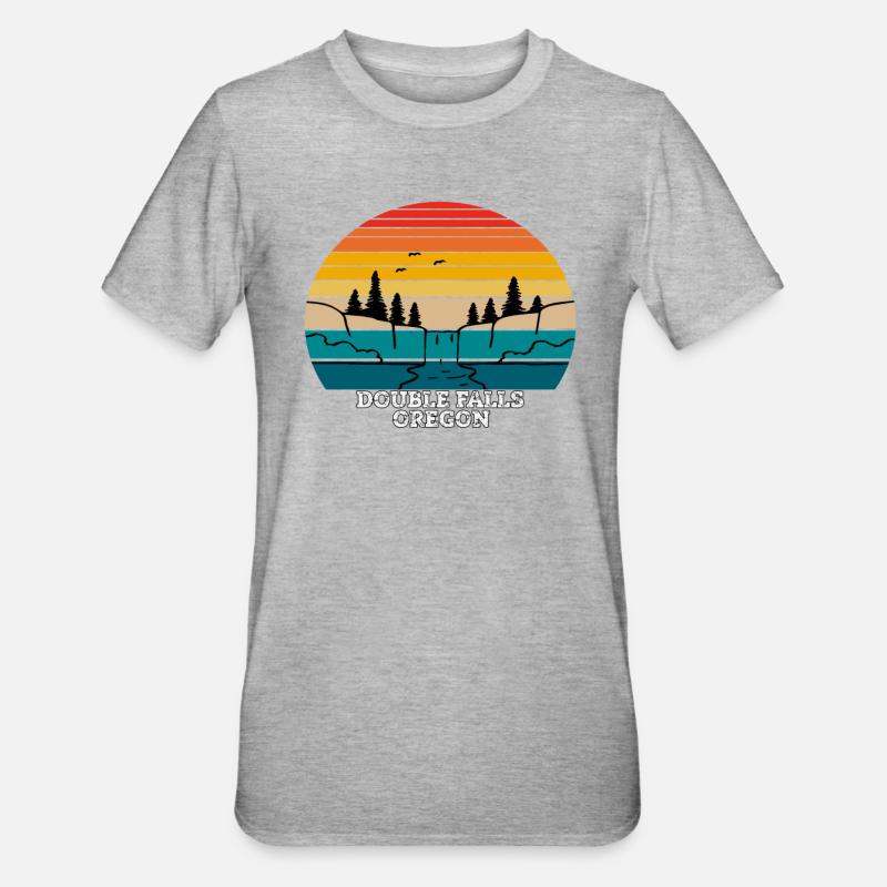 Double Falls Oregon - T-shirt polycoton Unisexe - gris chiné