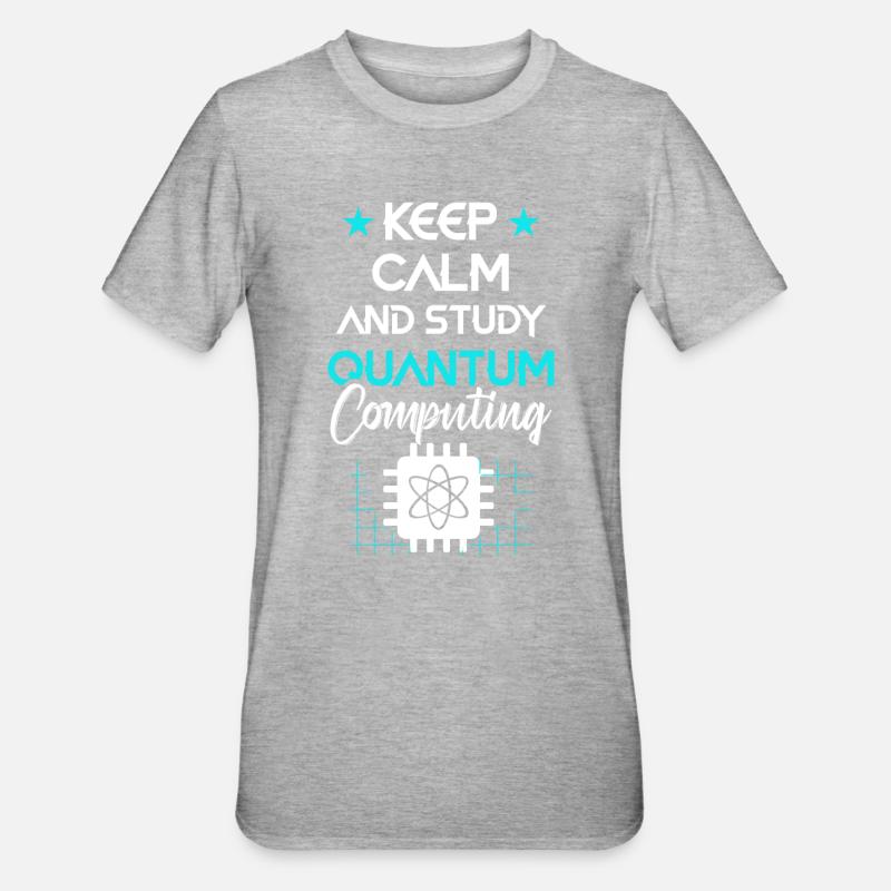 Quantencomputer Quantenmechanik - Unisex Polycotton T-Shirt - Grau meliert