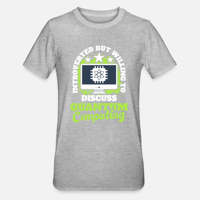Quantencomputer Quantenmechanik - Unisex Polycotton T-Shirt - Grau meliert