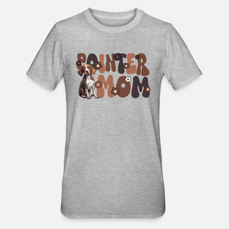 Pointer Groovy Pointer Mom - Unisex Polycotton T-Shirt - heather grey