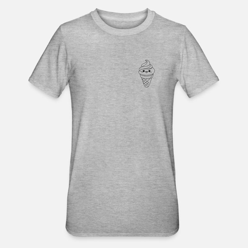 Softeis Eiscreme Icon Minimal Statement - Unisex Polycotton T-Shirt - heather grey
